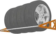 Fioracl Tire Rack Wall Mount Adjustable 31"-56" Tire Storage Rack Wall Mount Wheel Rack with Heavy Duty Telescopic RodsSteel 400 Pound Weight Capacity (Orange)