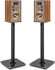 YOMT Universal Floor Speaker Stands, Bookshelf Speaker Stands 28 Inch for Surround Sound, Speaker Stands Pair with Cable Management Holds 22lbs for Bose Edifier Klipsch Polk JBL Sony Yamaha, Black