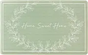 MARTHA STEWART Bloomfield Home Sweet Home Leaf Frame Kitchen Mat, Comfort Standing Mat, Non-Slip Backing, Water Resistant, Green, 18"x30"
