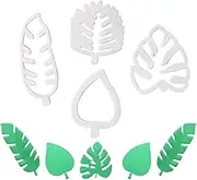 4Pcs Tropical Leaf Palm Tree Turtle Leaf Cookies Biscuit Cutter Fondant Mould Cake Sugarcraft Mold for DIY Candy Decoration - Grass Cutter for Cookie & Cake