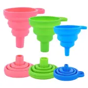 Kitchen Silicone Collapsible Funnel Set of 3,Small and Large,Flexible-Foldable-C