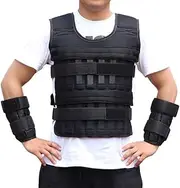 Fitness Weight Vest Weighted Training Vest Sleeveless Garment Equipment for Fitness Strength Training Running(Black)