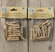 2 Packs Mini Wood Craft Clothespins 24 PC Crafter's Square 1.87 IN (4.7 CM)