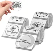 NIIMBOT Labels 3 Rolls Set for B1/B21/B3S Sticker Printer, 50x50mm (1.97'' x 1.97'') 150 Labels/Roll, Refill Labeling Tape for Home School Office Small Business, Round Clear