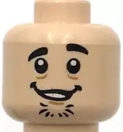 Lego New Light Nougat Minifigure Head Dual Sided Chin Stubble Shaggy Part