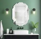 Menscha Octagonal Frameless Bathroom Wall Mirror, 20'x28', Beveled Edge