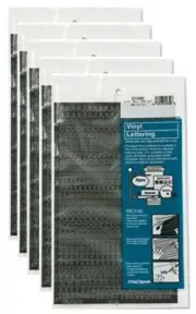 Chartpak 1/4-inch Black Stick-on Vinyl Letters & Numbers (01000), 5 PACKS