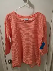 New Columbia Women’s Peach Scaley Fin Seas EXS Striped Top - Size Small