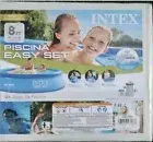 NEW Intex 8'x24" Easy Set Round Inflatable Above Ground Pool with Filter Pump