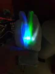 LED Gloves White Flashing 6 Modes Light Up Party Glow In the dark FREE POST CC