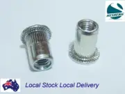 Qty 80 3/16" 1/4" 5/16" 3/8" UNC Flange Nutserts Clear Zinc Steel Rivnut Nutsert