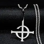 [Generic] 2022 Ghost BC Nameless Stainless Steel Necklace Ghoul Band Pope Emeritus Symbol Mask grucifix Poster Jewelry