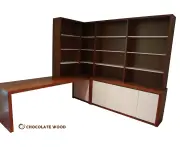 FRANGELICA AUSTRALIAN CUSOM MADE TASSIE OAK CORNER DESK & HUTCH