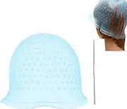 Pack of 2 Silicone Highlight Cap, Highlight Cap, Highlight Cap, Highlight Hood with Needle and Holes, Highlight Hood with Brushes and Needle for Women and Girls Blowing