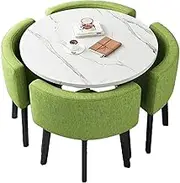 WUYIWENLOVE Office Reception Room Club Table and Chair Set, Reception Table and Chair Combination, Negotiation Table Sales Office Shops Meetings Small Round Tables (Green,Cloth)
