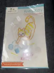 penguin and fish knitty kitty hand embroidery pattern