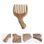 Wide Tooth Wooden Comb With Handle Curly Hair Wooden Comb Wooden Rake Comb