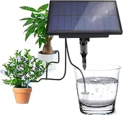 Solar Waterer, 33ft Hose Drip Irrigation Kit for 10 Potted Plants with 6 Timer Modes, 400ml / Min, Waterproof Solar Panel, Automatic Plant Watering Devices, Plug Included (Black)