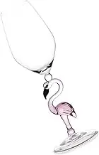 Ciieeo 4 Pcs Flamingo Wine Glasses Pink Flamingo Glasses Set Holder Rack Charms