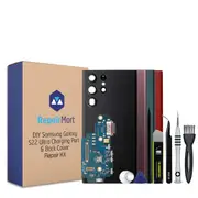 Samsung Galaxy S22 Ultra Compatible Charging Port & Back Cover Lens Installed Replacement DIY Repair Tools Kit
