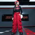 少兒HIPHOP街舞炸街潮服嘻哈套裝大童爵士舞工裝褲韓版女團表演服