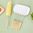 10pcs/set Anti-slip Flat Barbecue Skewers Home Commercial Use