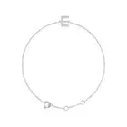 14k White Gold .06 CTW Natural Diamond Initial E 6-7" Bracelet Gift for Mother