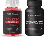 KANTAR ACV Keto Gummies 60ct & Organic Ashwagandha 3000mg 60 Vegan Capsules – Vegan Apple Cider Vinegar with B12 for Ketosis, Digestive & Immune Support + Stress Relief & Mood Booster with BioPerine – Non-GMO, Gluten-Free