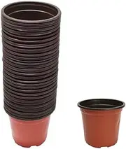 [TooToo] 100 PCS Plastic Plant Flower Pots 4 Sizes Nursery Seedlings Container Flowerpot Seedling Containers with Drainage Holes Breathable Planters for Indoor/Outdoor Gardening (10cm/100Pcs)