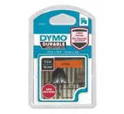 Dymo Durable Labels 12mm x 3M - Black on Orange