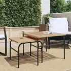 Garden Nest of Coffee Tables Side Tea Table 2 pcs Brown and Black Steel vidaXL