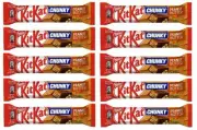 10 x KITKAT CHUNKY PEANUT BUTTER Chocolate Bars European Sweets Snacks 42g