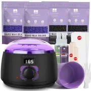 Bikini and Body Waxing Kit, Hard Wax Warmer, 51 Wax Items, at Home Hair Removal