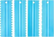 WELANE Cake Scraper, 4 PCS Double Side Cake Smoother Scraper for Mousse Butter Cream Cake Decoration (8 Kind)