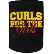 Alcohol Stubby Holder - Curls Girls Gym Bodybuilding - Funny Novelty Birthday Gift Joke Beer Can Bottle
