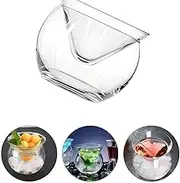 Ciieeo Stemless Martini Glasses with Chiller Luxury Coctail Glass Set Elegant Cocktail Galss Set with Sever Bowl for Margarita, Manhattan Cocktails