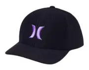 HURLEY Men’s H2O-DRI Pismo Hat Cap Black/Violet L/XL Flex Fit HIHM0062-507 NEW