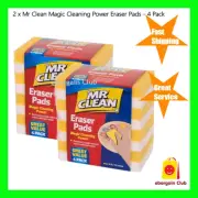 2 x Mr Clean Magic Cleaning Power Eraser Pads 4 Pack - Removing Stains & Marks