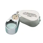 40X Jewelers Loupe, LED Light Illuminated Handheld Jewelry Eye Magnifier, Poc...
