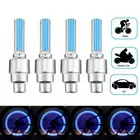 Car Wheel Tyre Blue LED Light Bulbs Vehicle Tire Air Valve Stem Caps Accessories