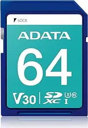 ADATA 64GB UHS-I U3 V30S SD Card 100/80 MB/s ASDX64GUI3V30S-R-I