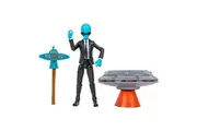 FORTNITE Human Bill EMOTE Series - 4-inch Articulated Figure with Lil Saucer Emote Vehicle and Flying Slasher Accessory