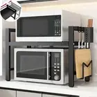 2 Tier Microwave Oven Rack Microwave Shelf Stand Stainless Steel Toaster Oven St