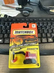 1995 & 1996 MATCHBOX SUPERFAST #6 RED EXCAVATOR NEW ON CARD