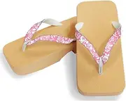 Hajime(一歩) [One Step] [Hajime] Geta Geta Clogs, Soft and Water Resistant, Made of Sponge, 10.6 inches (27 cm), BE/Rose x Pink, Rose x Pink (Rose x Pink/27), Rose × Pink, 27.0 cm