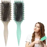 2 Pack Curl Defining Brush, 2024 Newest Boar Bristle Hair Brush Styling, Curly Hair Brush, Bounce Curl Define Styling Brush, Shaping & Defining Curls for Women
