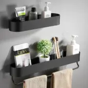 Shelf Shower Basket Storage Rack With Towel Bar Wall Shelves Accessories