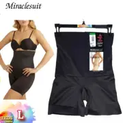 NWT Miraclesuit L Comfy Curves Hi-Waist Thigh Slimmer Shapewear 2519 Black $58