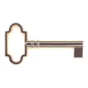 1x Vintage style open barrel skeleton key furniture cabinet antique golden zamak