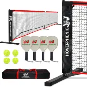 Pickleball Net with 4 Paddles and Balls for Driveway 22Ft X 3Ft, Portable Pic...
